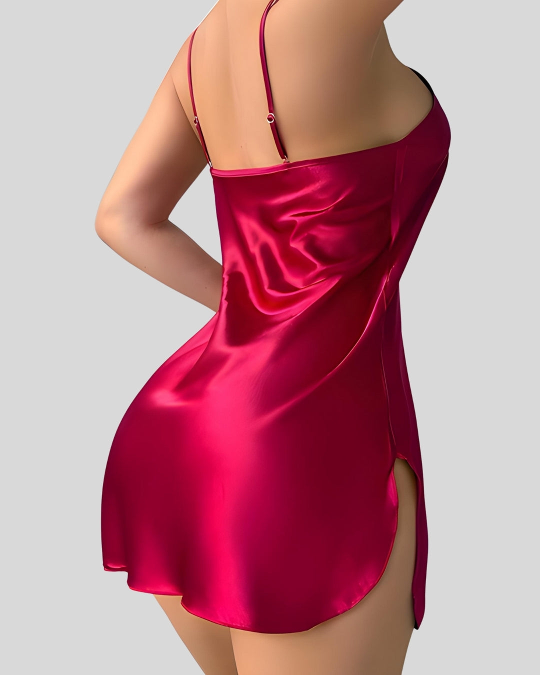 Silk Luxurious and Alluring Cami Nightgown, comfortable Lace split Nightdress, Nightgown, soft nightwear